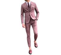 Drkobr Hombre Conjunto de Traje de 3 Piezas para Padrinos de Boda Chaqueta de Dos Botones Informal de Negocios