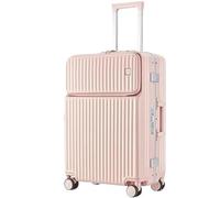DRMEE Maletas de Viaje El Marco De Aluminio del Equipaje Duro Resistente del Equipaje Continúa La Maleta De La Cerradura De La Seguridad del Equipaje Mala Viagem Cabine (Color : Rosa, Size : 22in)