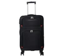DRMEE Maletas de Viaje Equipaje Blando con Ruedas giratorias, Maleta de Mano Extensible, Equipaje facturado Mala Viagem Cabine (Color : Black, Size : 30in)