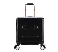 DRMEE Maletas de Viaje Maleta con Ruedas Ajustable para Equipaje De 18 Pulgadas para Viajes De Negocios, Candado De Combinación para Embarque Mala Viagem Cabine (Color : Black, Size : 18in)