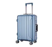 DRMEE Maletas de Viaje Maleta con Ruedas De Aleación De Aluminio, Maletas Clásicas con Rayas Gruesas, Equipaje Duradero Portátil Mala Viagem Cabine (Color : A, Size : 20inch)