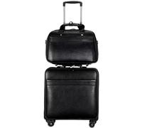 DRMEE Maletas de Viaje Maleta De 16 Pulgadas De Cuero PU para Hombre, Maleta De Negocios, Ruedas, Cabina, Contraseña, Bolsa De Viaje Mala Viagem Cabine (Color : Bruin, Size : 2 Piece Set)