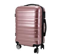 DRMEE Maletas de Viaje Maleta Rígida A Cuadros con 4 Ruedas Giratorias, Maleta Ligera para Hombres Y Mujeres Mala Viagem Cabine (Color : Rose Gold, Size : 20inch)