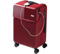 DRMEE Maletas de Viaje Maletas con Puerto De Carga USB, Cerradura De Combinación TSA, Maletas Universales para Equipaje con Ruedas Mala Viagem Cabine (Color : Black, Size : 22in)