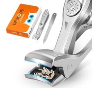 DRMODE Cortaúñas de cabeza en ángulo para personas mayores, cortaúñas grandes para uñas gruesas con amplia apertura de mandíbula, cortador de uñas afilado para hombres con cierre de seguridad