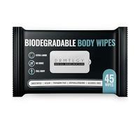 DRMTLGY Toallitas de ducha para cuerpo y cara para mujeres y hombres, 45 toallitas extra grandes, biodegradables, sin enjuague, para camping, deportes, viajes, y mucho más.