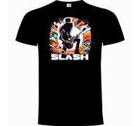 DrMugCollection Camiseta Slash (FR/ES, Letras, S, Regular, Regular, Negra)