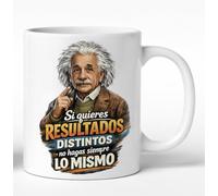 DrMugCollection Taza Albert Einstein con frase motivacional, taza de cerámica blanca apta para microondas y lavavajillas, regalo original para profesores y oficina