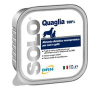 DRN Solo - Alimento húmedo dietético monoproteico completo para perro y gato - Codorniz - Cantidad: 100 g