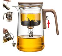 DRNKNSTX Tetera, Tetera de Vidrio Mágica de Brujería Creativa, Infusor de Vidrio para Té Suelto Desmontable, Ideal para Hacer Té -18 oz (aprox. 530 ml) (Transparente)