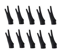 Droagoct Paquete de 10 Guantes de Dibujo Antiincrustantes de 2 Dedos para Dibujo de para Cualquier Dibujo Digital de Tableta GráFica (M)