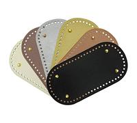 Droagoct Paquete de 6 Bolsos de PU con Parte Inferior de Cartera Ovalada para Bolso de Ganchillo con Fondo de Ganchillo (25X12Cm, 6 Colores)