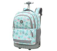 DROFOSREW Mochilas Escolares con Ruedas Trolley Mochilas es Rolling Trolley Mochilas Escolar Mochila Escuela Viajes Bolsa Equipaje de Viaje para Niñas (Verde)