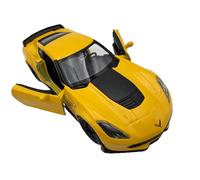 DROMADER Chevrolet Corvette Z06 2017, Modelo a Escala 1:39, Amarillo - Modelo de coleccionista detallado Welly | Vehículo en Miniatura