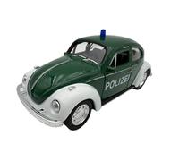 DROMADER Volkswagen VW Beetle Coche de Policía Modelo 1:39, Verde - Modelo de Coleccionista Detallado Welly | Vehículo en Miniatura