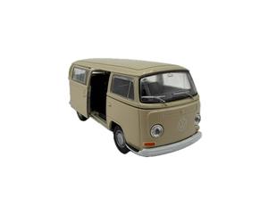 Dromader Welly Coche a Escala VW Bus T2 de 1972, clásico, Miniatura a Escala 1:39, Color Beige.