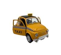Dromader Welly Coche Modelo Taxi Fiat Nuova 500, Coche en Miniatura, Escala 1:39, Amarillo