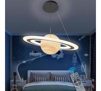 DROMEZ ROMEZ Lámpara Colgante Infantil - 40W LED Lámpara Colgante Techo Planeta Regulable Con Control Remoto - Luz Techo Dormitorio Para Habitación de Niños y Niñas, Ø 50cm