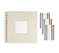 Dromzen Album Fotos Para Pegar Y Escribir Scrapbook 20,5x20,5 cm, Diy Spiral Scrapbooking Álbum 20 Páginas Blancas, Libro de Firmas, para Viajes en Familia Boda Navidad, Beige