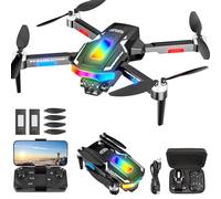 Dron con 2 Cámara 4K HD, Ambesty RC Quadcopter Drone Plegable para Principiantes, 90°Eléctrica ajustable FPV Dron con 2 Baterías y Bolsa Portátil, Juguetes para Niños y Niñas Regalos Navidad