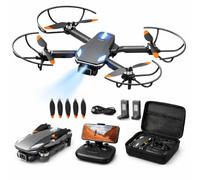 Dron para Niños y Adultos con Camara 1080P HD, RC Plegable Cuadricóptero Dron, Motor Sin Escobillas, Despegue/Aterrizaje con un Solo Botón, 2 Baterías, Juguete para Niño Regalos Cumpleaños (Black)
