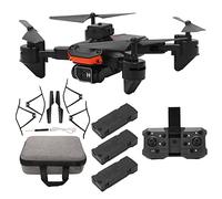 Dron plegable ultraligero, Dron con cámara 4K, ajuste de velocidad de inicio de una tecla, aplicable para mayores de 14 años (batería de control remoto no incluida)(Triple electricidad)