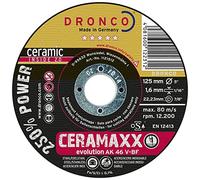 Dronco AK46V-115 Discos de Corte Metal, Ak 46 V Evolution Ceramaxx, 115 Mm Diámetro, 1.6 Mm Espesor, 22.23 Mm Diámetro Eje, 13,280 RPM, Set de 25