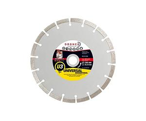 Dronco U3-115 Discos de Diamante, U3, Universal Obra, Antes St, 115 Mm Diámetro, 2 Mm Espesor, Diámetro Eje 22.23 Mm