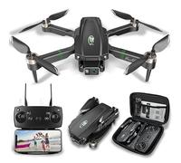 Drones con Camara 1080P Adultos, Dron para Adultos/Niños 1080P Quadcopter RC Drones Plegable, Vídeo en directo con drones FPV, Aterriza con Un Clic, 3D Flip. Regalos para Niñas/Niños, 3 Baterías