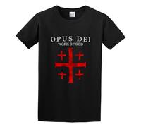 Drong Opus Dei Jerusalem Cross Unisex 100% Cotton Short-Sleeve T-Shirts Black M