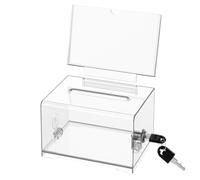 Drop Box with Lock - Transparent Business Card Collection Container