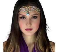 Drop Forehead Head Chain Headwear Jewelry Queen Accessories Belly Dance Headpiece for Women para ocasiones especiales y festivales(Gold)