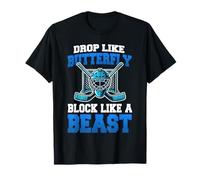 Drop Like Butterfly Block Like A Beast - Disco de portero de hockey Camiseta