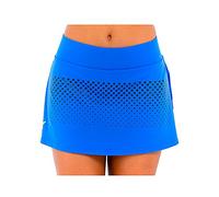 DROP SHOT Falda Mujer Línea Mykonos Azul Marino con el Logo en Amarillo Talla XS, Adultos Unisex, 0