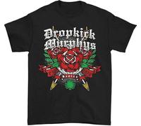 Dropkick Murphys Mens Rose Tattoo tee T-Tshirts Camisetas y Tops Black(Small)