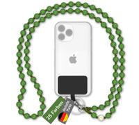 DROPLETSY Universal Holzperlen Handykette, Schlüsselband, Kette, Necklace Zum Umhängen-kompatibel mit Allen Smartphones: Apple iPhone 12, 11, X,XS,XR,8,7,6, Samsung Galaxy (Ohne Hülle, Palm)