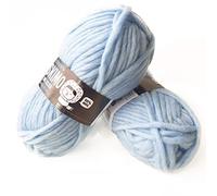 Drops Eskimo - Hilo de lana pura para tejer de un solo hilo, peso supervoluminoso, 1.8 onzas, 55 yardas por ovillo (31 azul pastel)