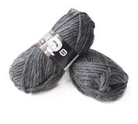 Drops Eskimo - Hilo de lana pura para tejer de un solo hilo, peso supervoluminoso, 1.8 onzas, 55 yardas por ovillo (14 gris oscuro)