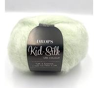 Drops Mohair and Silk - Hilo de seda para niños, 0 o encaje, 2 capas, 0.9 onzas, 230 yardas por ovillo (47 helados de pistacho)