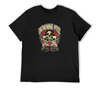 Drowning Pool Tour Dallas Txsz Medium Signed by C.J Pierce Music Men's Cotton T-Shirt Black Shirt Top tee S