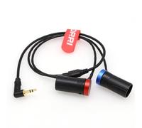 DRRI Cable de audio macho XLR3 de perfil bajo de 3,5 mm para Rode Wireless GO II, dispositivos de sonido, Tascam y Zoom