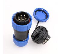 DRRI TY28 380 V 25 A alto voltaje, sin soldadura, impermeable, tornillo de engarzado trasero, conector de montaje en panel de tuerca trasera de 6 pines macho enchufe hembra