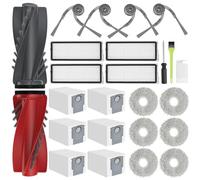 DrRobor Accesorios para Roborock Qrevo Curv/Qrevo Edge/Qrevo Curv S5X/Qrevo Edge S5A Aspirador, 2 Cepillos Principales, 4 Filtros Hepa, 6 Bolsas De Polvo, 6 Paños De Fregona, 4 Cepillos Laterales