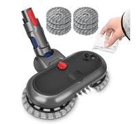 DrRobor Cabezal de Fregona Eléctrico para Dyson V7 V8 V10 V11 V15, Accesorio para Trapeador con Tanque de Agua, Luz LED, 6 Trapeadores Lavables