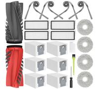 DrRobor Qrevo S5V Accesorios para Roborock Qrevo Curv/Qrevo Edge/S5A | Repuestos para Qrevo Curv S5X/Qrevo Edge 5V1/Qrevo 5AE, Cepillos Principales, Filtros Hepa, Bolsas De Polvo, Paños De Fregona