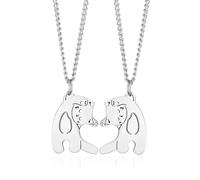 Dr's gift Collares de amistad con gatos, collar a juego para parejas, color blanco y negro, regalo de joyería, M, Acero inoxidable, No es una piedra preciosa