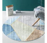 DRSFF Geometría nórdica Área de Las alfombras para Sala de Estar Dormitorio 80 cm 100 cm 120 cm 140 cm 160 cm 180 cm 200cm Apartadero de la Alfombra Circular Que no resbaladiza (Size : Diámetro 80cm)