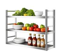 Drsyffsup Escurreplatos de Acero Inoxidable de Pared, Cesta para Frutas y Verduras, Organizador de Utensilios de Cocina, Estante Flotante de 3 Niveles para Restaurante, baño y Garaje(70X35X85CM)
