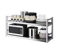 Drsyffsup Estante de Acero Inoxidable 304 de Dos Niveles, Ahorra Espacio, se Monta en la Pared y es Resistente, Ideal para Cocina, Restaurante, Bar, Hotel y doméstico. Fácil de Limpiar(120X30X55CM)