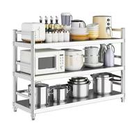 Drsyffsup Estante de Cocina de 3 Niveles, Ideal para microondas y Otras áreas de café. Organizador para Sala de Estar, Oficina o balcón. Fabricado en Acero Inoxidable 304(70x30x100cm)